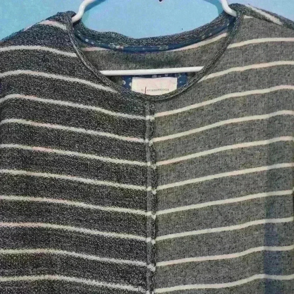 Womens Anthropologie size S, dark navy blue/ white stripe sweater pullover norm - Picture 2 of 4